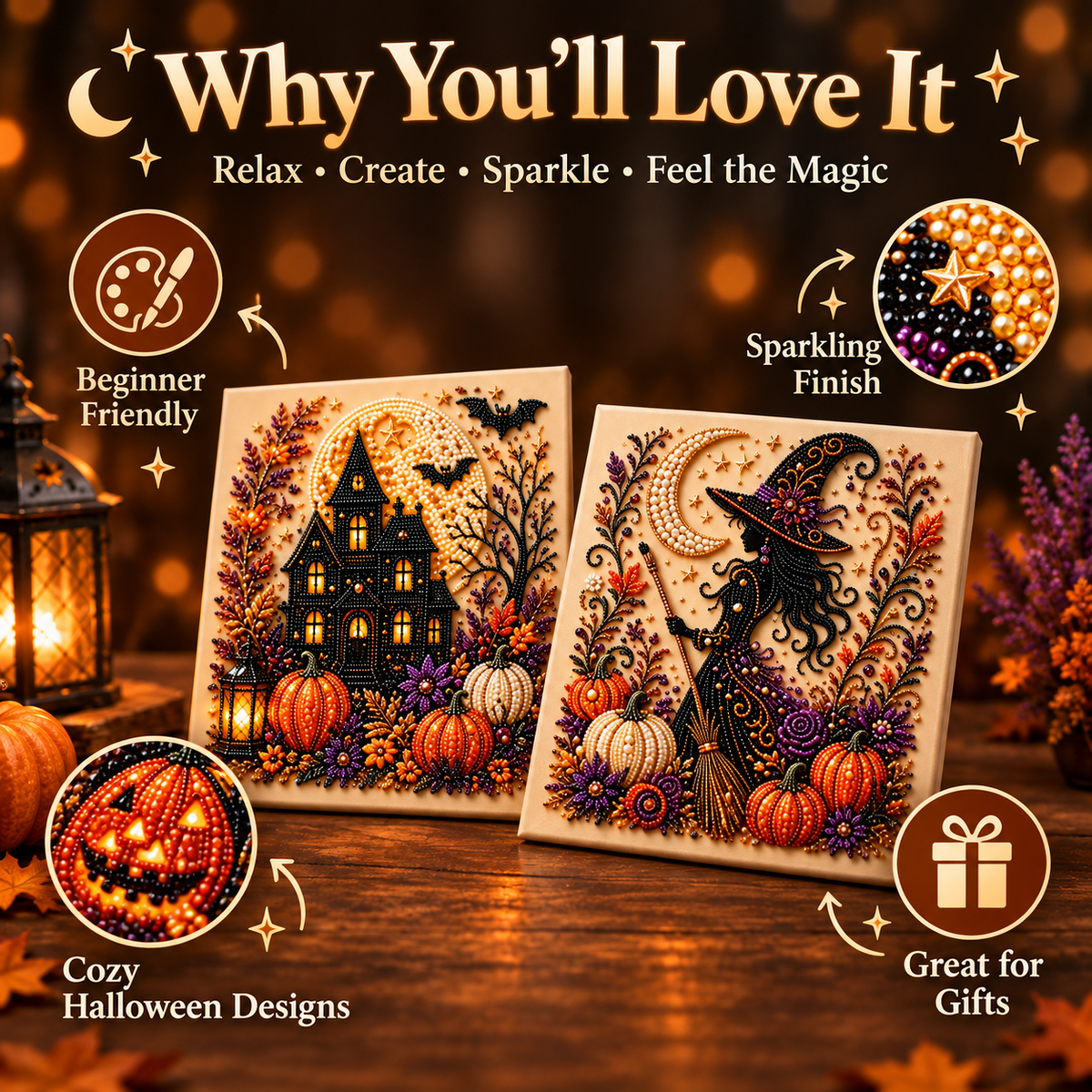 EMBRUNE Halloween Diamond Painting Kit