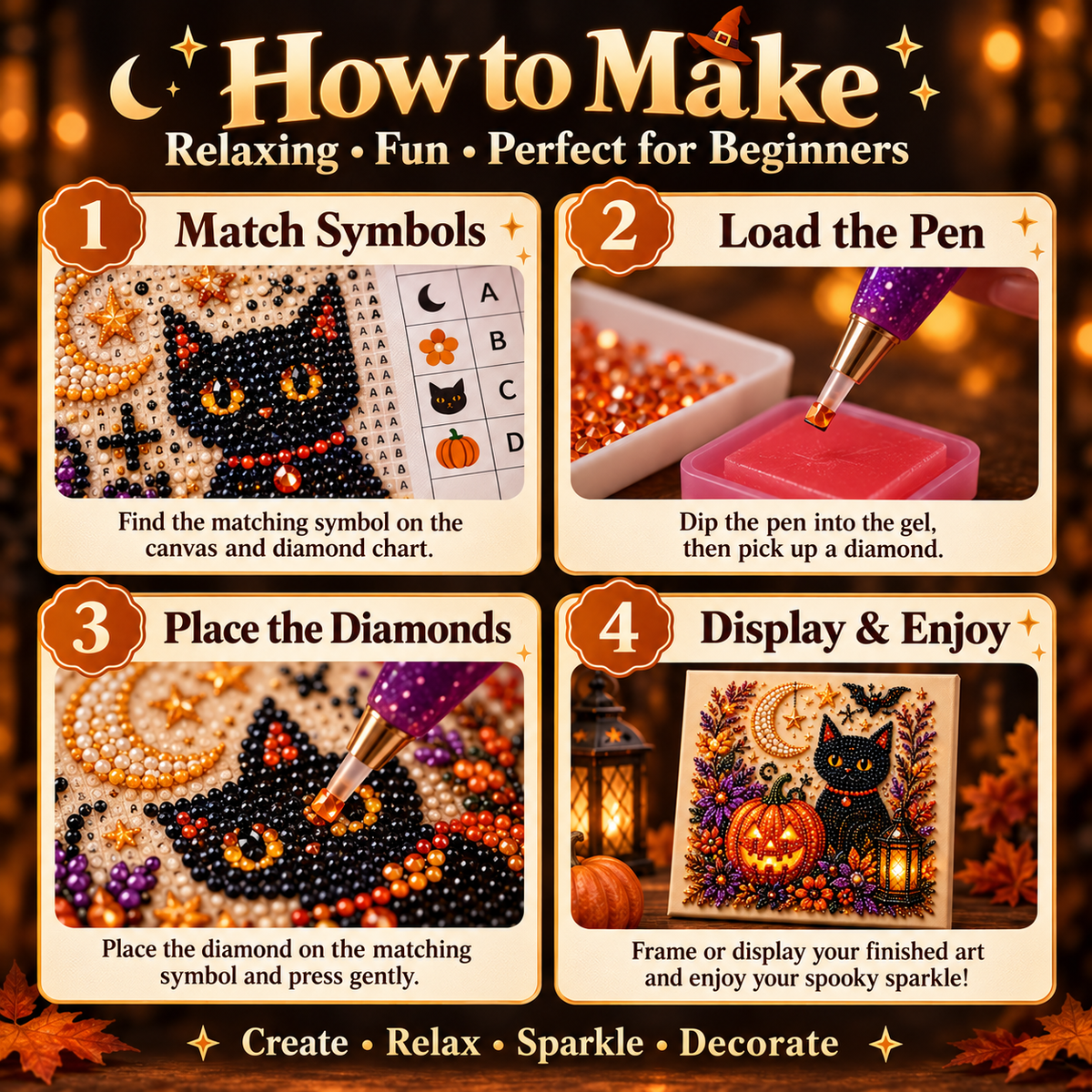 EMBRUNE Halloween Diamond Painting Kit