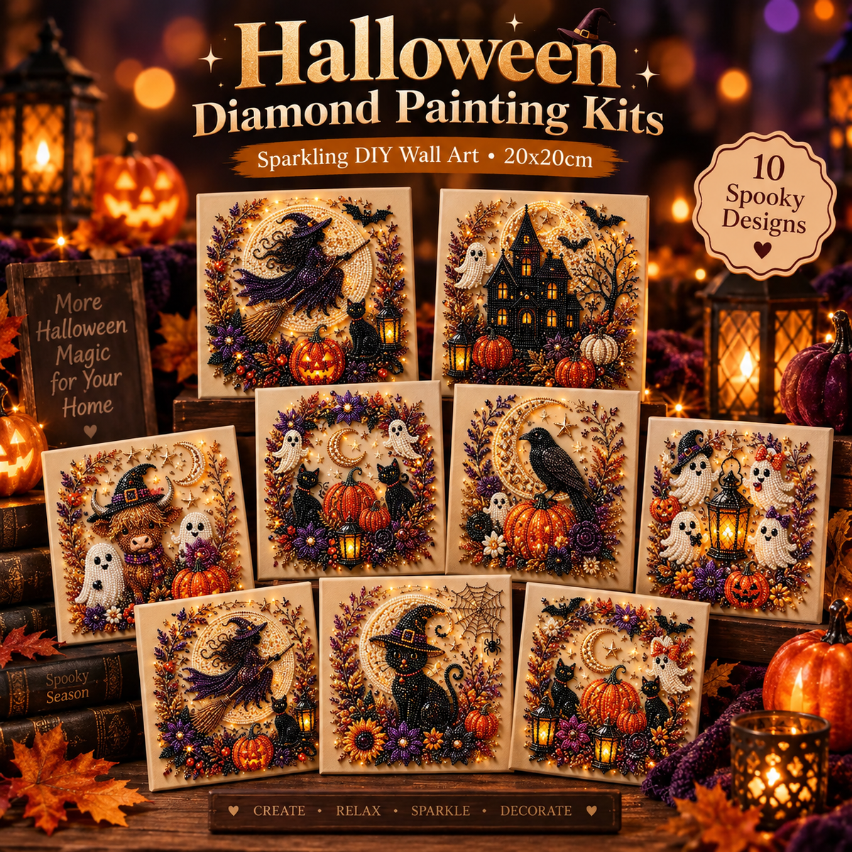 EMBRUNE Halloween Diamond Painting Kit